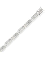 CleverSilvers 7 Inch Solitaire And Baguette Cz Bracelet