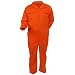 Bulwark Flame Resistant 9 oz Twill Cotton Excel FR Regular Classic Coverall with Hemmed Sleeves, Orange, Size 42
