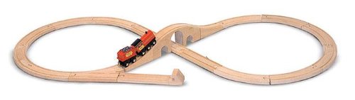 31WSpj2yy3L Melissa & Doug Classic Wooden Figure Eight Train Set
