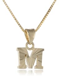 14k Yellow Gold Initial Pendant Necklace, 18"