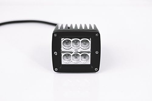 WICKED Racing 18w Cubes Spot Light 2,520 Lumens 3"x3" Pods for Work, Driving, Fog, Safety, 4x4, ATV, Car, Truck, 4wd, SUV, Tractor, Motorcycle, Boat, Quad, UTV, and Auxiliary Lighting