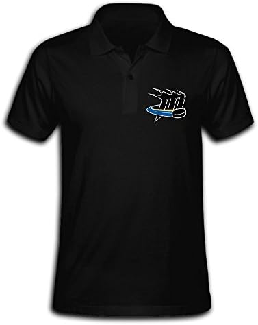 Men's Lake Erie Monsters Solid Short Sleeve Pique Polo Shirt Black US Size XXL