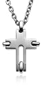 Men's Titanium Cross Pendant, 20"