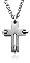 Men's Titanium Cross Pendant, 20"