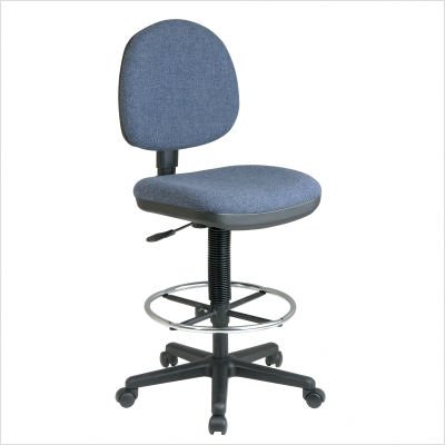 Drafting Chair with Lumbar Support 7.5 Travel special order Fabric Color: Festival - Blue Star