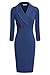 Ninedaily Women Lapel Neck Button 3/4 Sleeve Bodycon Wear to Work Pencil Dress
