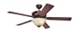 Westinghouse Bethany One-Light 52-Inch Five-Blade Ceiling Fan, Rustic Bronze with Cr�me Agate Globe and Remote #78543