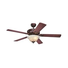 Westinghouse Bethany One-Light 52-Inch Five-Blade Ceiling Fan, Rustic Bronze with Cr�me Agate Globe and Remote #78543