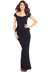 Peplum Polyester/Spandex Party Dress/Maxi Dress 