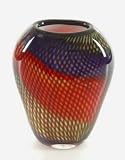 Glass Vase Beautiful & Colorful 100% Handblown Art X518 (A39-1)