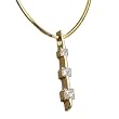 Princess Three Stone Diamond Pendant with Chain