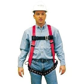 MSA FP Pro harness with tongue buckle leg straps, back D-ring & hip D-rings Standard