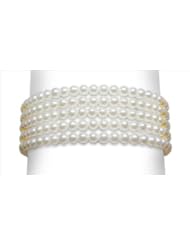 3x3.5mm 5 Strand Cultured Pearl Bracelet - 7 inches