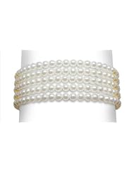 3x3.5mm 5 Strand Cultured Pearl Bracelet - 8 inches