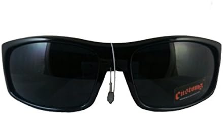 Pugs Customs Wrap Black Sunglasses with Carbon Fiber Design