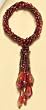 Bead Currant Red Tassel Napkin Rings Set / 6
