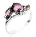 Sterling Silver 3 Stone Genuine Amethyst Ring (Size 5,6,7,8,9)