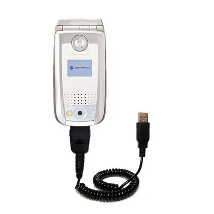 Coiled USB Cable for the Motorola MPx220 with Power Hot Sync and Charge capabilities - uses Gomadic TipExchange Technology