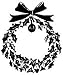 1 inch holly wreath Rubber Stamp