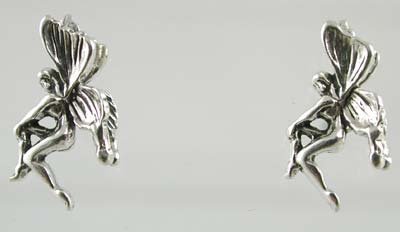 Pretty Little Sterling Silver Fairy Post Earrings  #11827
