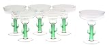 Precidio Acrylic Cactus Stem Margarita Glasses, Set of 6