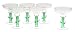 Precidio Acrylic Cactus Stem Margarita Glasses, Set of 6