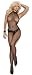 Elegant Moments Women's Fishnet Halter Body Stocking with Open Crotch