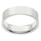 14k White Gold Flat Comfort Fit Men's Band, 6mm.