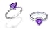Trillion Cut Amethyst Ring Sterling SIlver