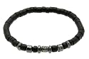 Mens Womens Surf Surfer Style Coco Wood Bead & Hematite Bracelet - A