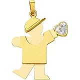 14K Gold The Kids April CZ Birthstone Boy Charm