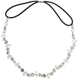 Fashion Women Rhinestone Crystal Flower Hair Band-silver Colur (Silver)