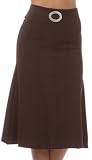 Knee Length Flared Skirt with Seaming and Belt Detail ( Various Colors & Sizes )