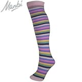 Manbi Patterned Thermal Ski Socks - Sherbet - 14 inch