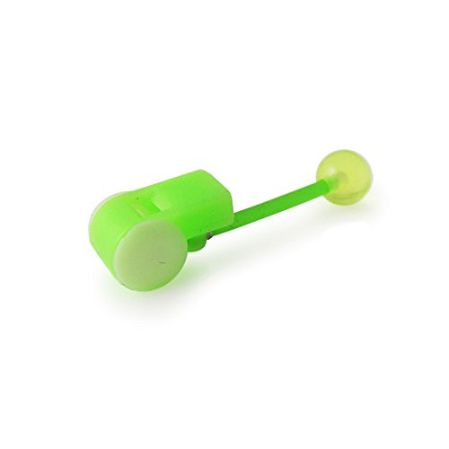 Light Green UV Whistle with 14 Gauge Bio Flexible Tongue Barbell Jewelry