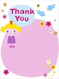Girls Pink Thank You Sheets - Pack of 20