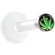 Clear Bioplast Black and Green Ganga Leaf Logo Push In Labret