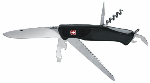 Wenger 17755 New Ranger 55 - rostfrei - Safety Lock - 11 Funktionen - mit Holzs�ge