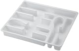 United Solutions Plastic Cutlery Tray and Utensil Organizer, White