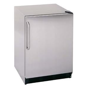 Summit FF67CSSGoldVein Gold Vein Fully Wrapped Stainless Steel Commercial Compact Refrigerator with 5.5 Cu Ft and Adjustable Shelves FF67CSS