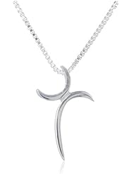 Bob Siemon Sterling Silver Double Crescent Cross Pendant Necklace, 18"