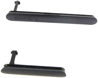 Qixun Dust Caps Sim Micro SD Card Slot USB Cover for Sony Xperia Z3 D6603 D6616 (Black)