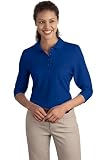 Port Authority Ladies Silk Touch 3/4-Sleeve Sport Shirt