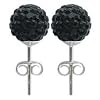 Clous d'oreilles Femme - 90 Cristaux Swarovski 8mm - Noir