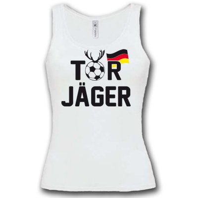 DEUTSCHLAND MOTIV 9 Damen Tank Top Weiss / Schwarz-Rot-Gelb Gr. S