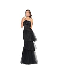 Strapless Mermaid Polyester/Tulle/Velvet Full Length Tiered Sleeveless Evening Dress/Prom Dress/Party Dress 