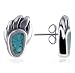 Turquoise Back Post Stud 0.3" X 0. 2" Silver Earrings