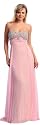 2148 Pink Sequin Beads Strapless Gown Evening Dress