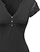 MBE Women's Cute Detail Casual Cap Sleeve Tee Shirt