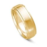 14k Gold Flat Top Comfort Fit Men's Wedding Band, 6mm
